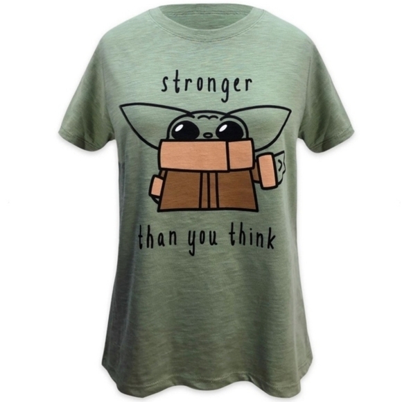 Star Wars Stronger than you think T-shirt Disney Park Green L - Picture 8 of 8